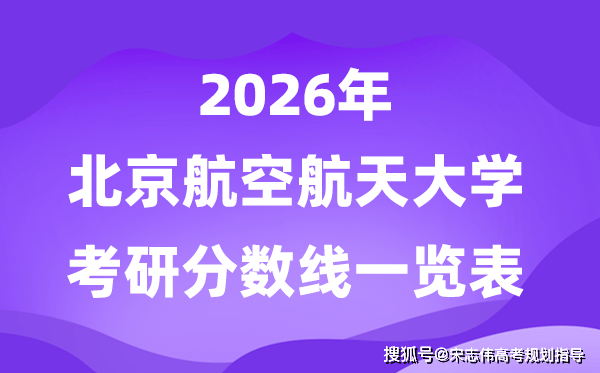 北京航空航天大學2026考研分數線一覽表（含2025年複試線）