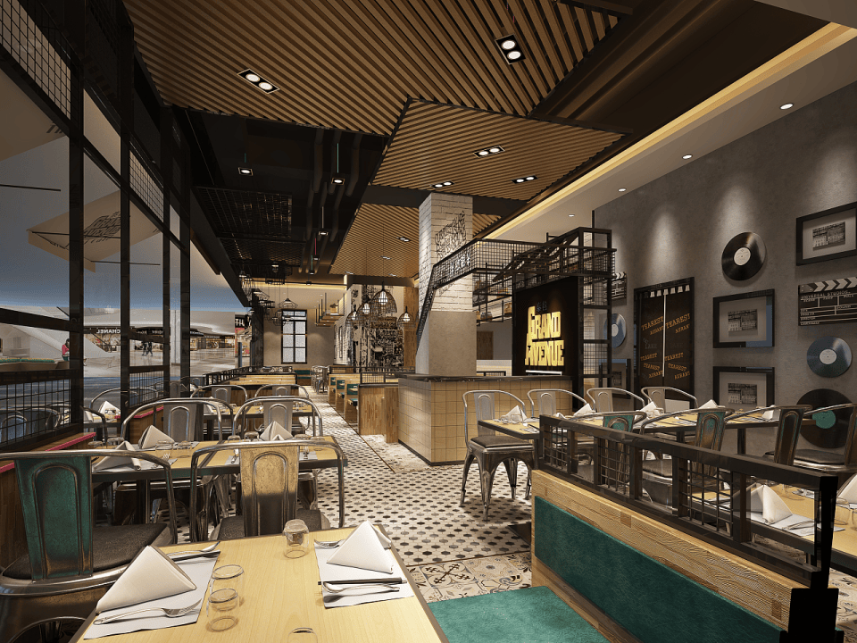 陝西餐廳裝修設計，陝西餐飲店裝修設計，陝西快餐店裝修施工