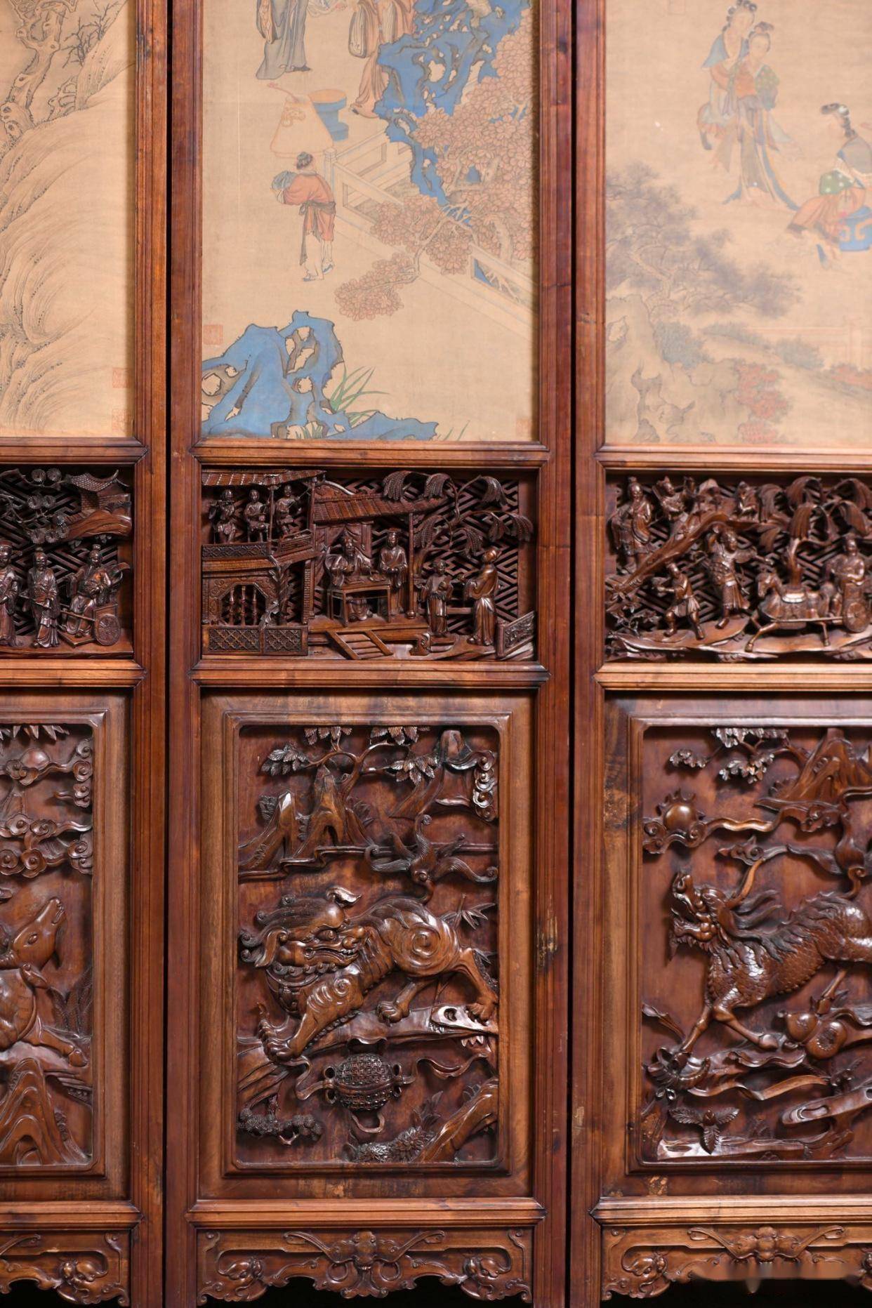 重器收藏，民國金絲楠木老圍屏，藏盡東方雅韻