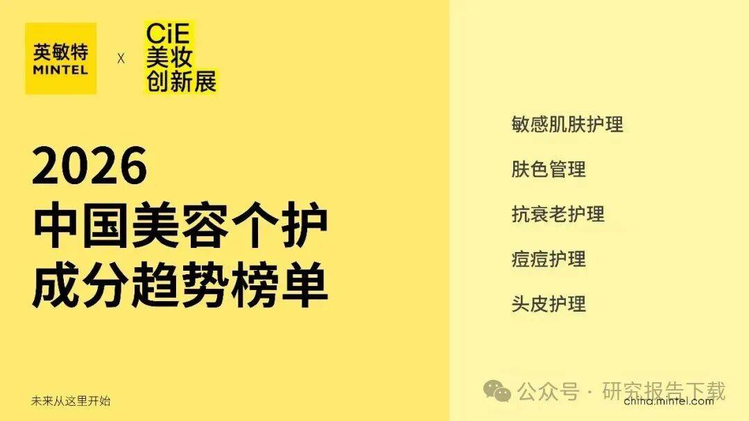 美容個護成分趨勢榜單