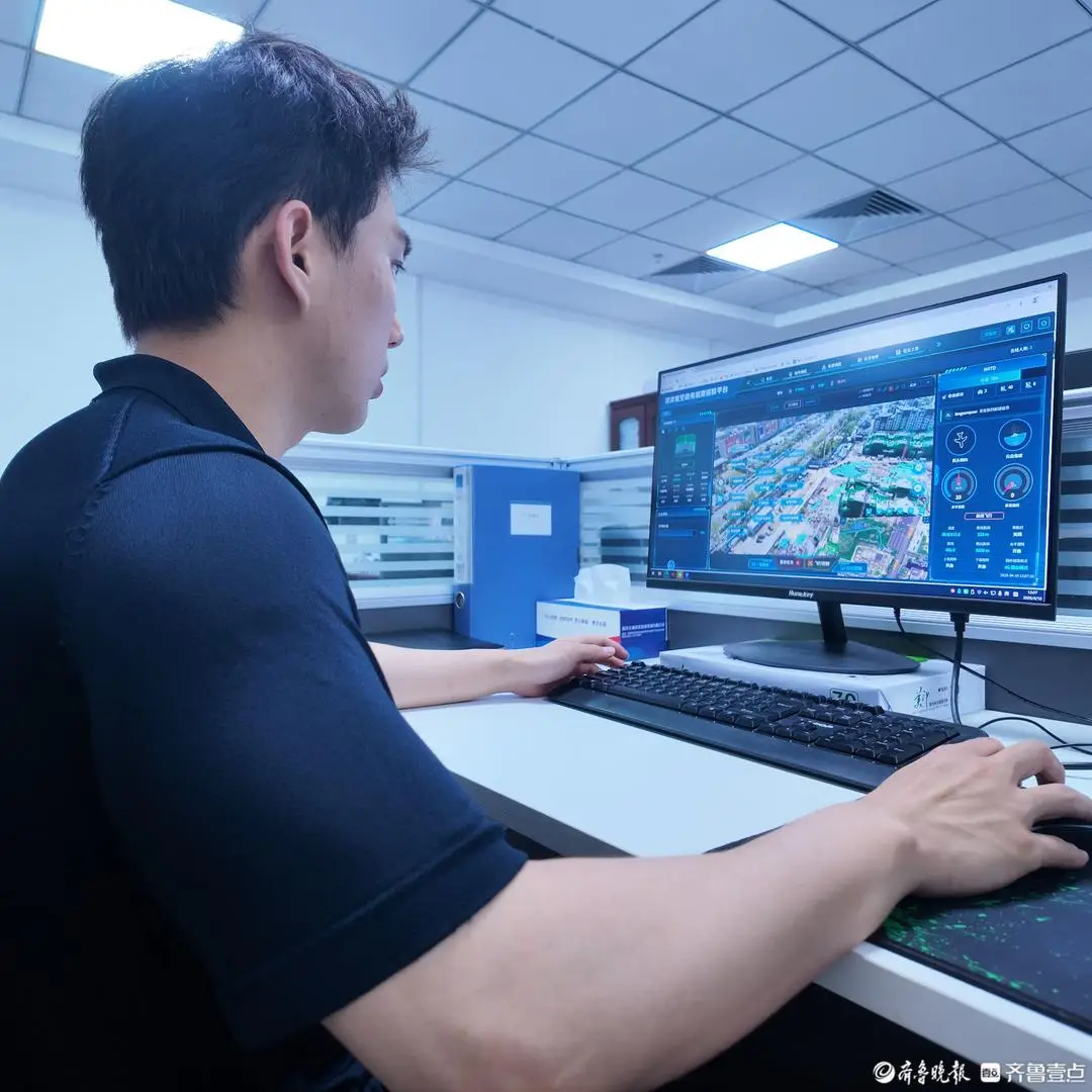 菏澤特警低空巡檢，科技護航牡丹節盛會