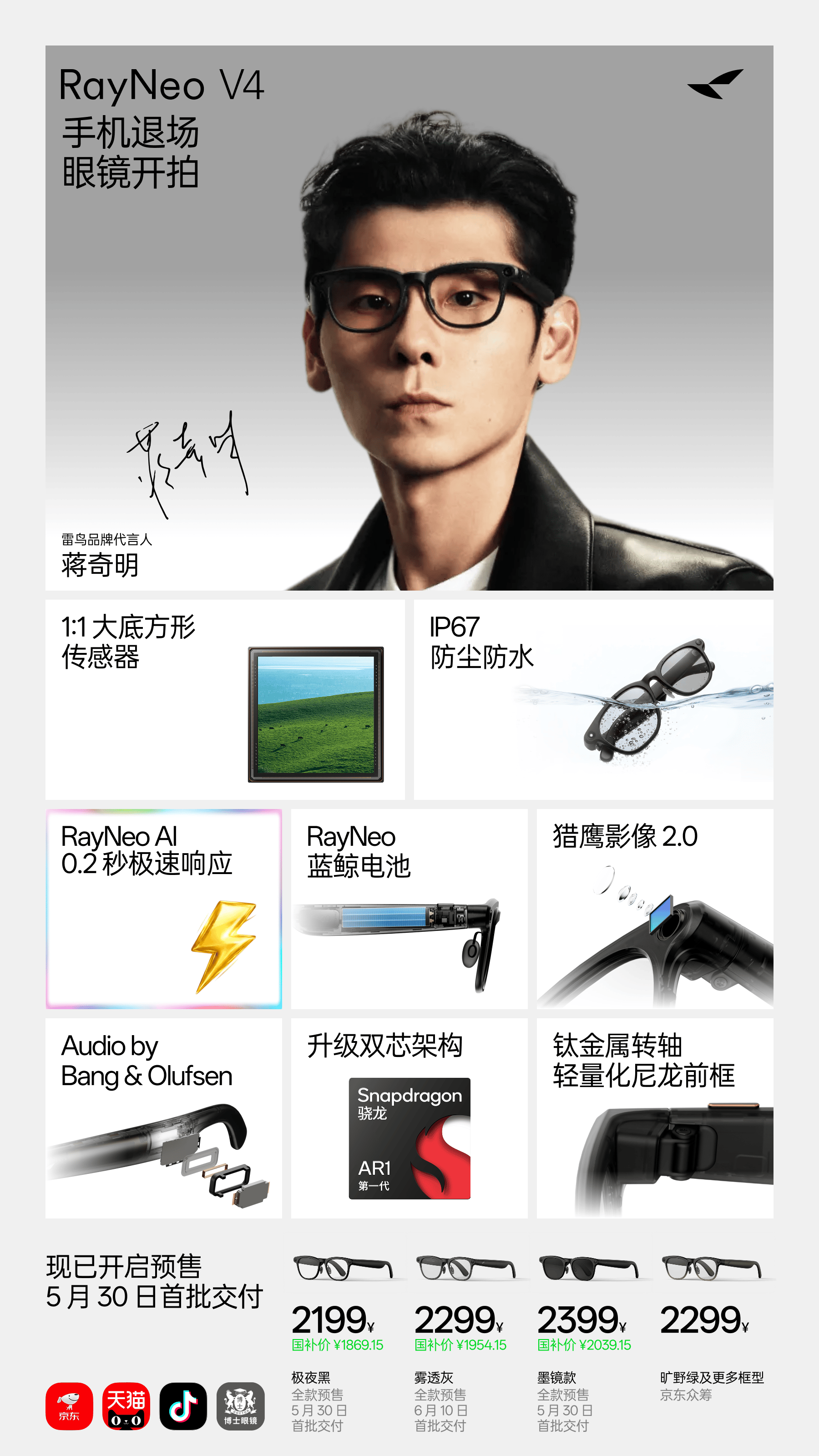 雷鳥 GT 系列正式釋出：首款專業影視級 AR 眼鏡，1899元起