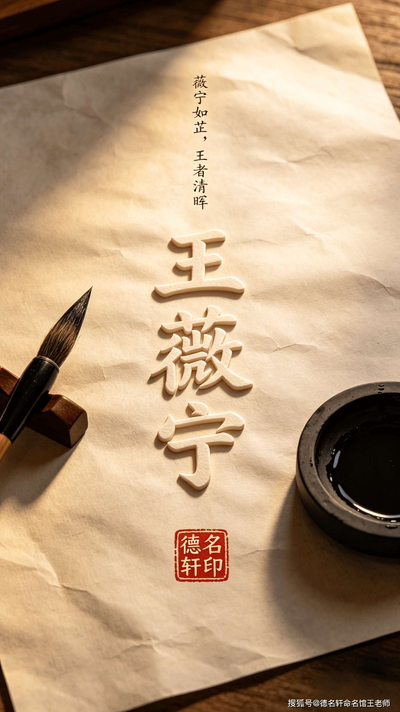 原創寶寶起名案例 10005案例王薇寧：薇寧如芷，王者清暉